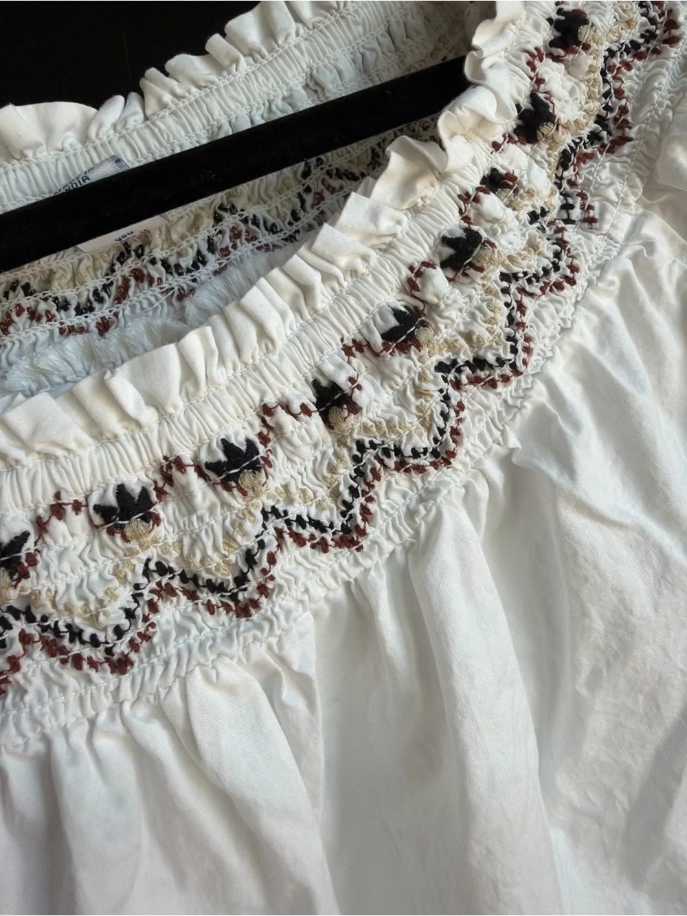 Embroidered Peasant Top